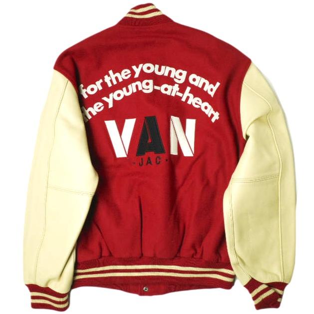VAN JACKET INC. ヴァンヂャケット 袖レザースタジャン アワードジャケット JW-10502 LL RED スタジアムジャンパー マイケルジャクソン |  | 01