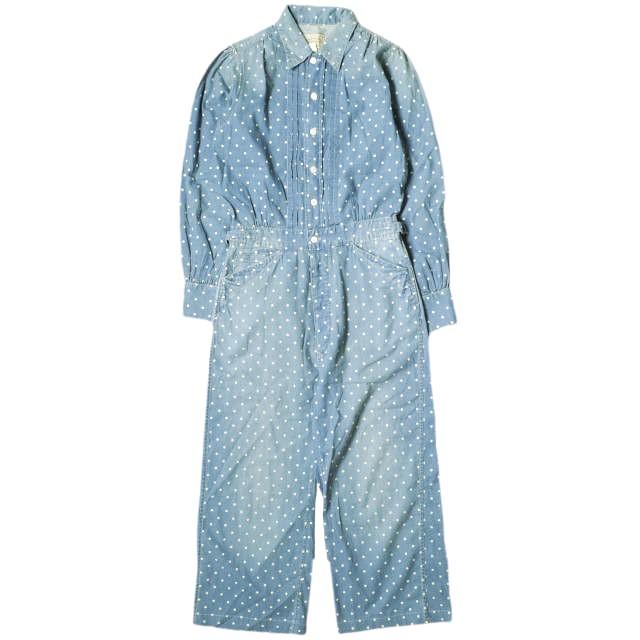 RRL ダブルアールエル Polka Dot Jumpsuit ポルカドットジャンプスーツ 282785989001 1 Indigo オールインワン Double RL レディース | 