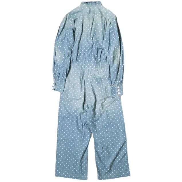 RRL ダブルアールエル Polka Dot Jumpsuit ポルカドットジャンプスーツ 282785989001 1 Indigo オールインワン Double RL レディース |  | 01