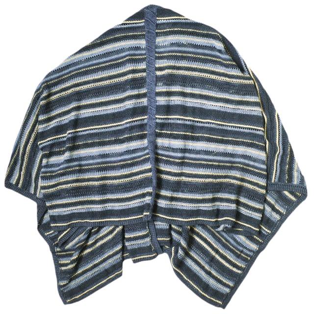 RALPH LAUREN PURPLE LABEL ラルフローレンパープルレーベル リネンシルク ニットポンチョカーディガン XS-S NAVY ボーダー ケープ g17953 |  | 01