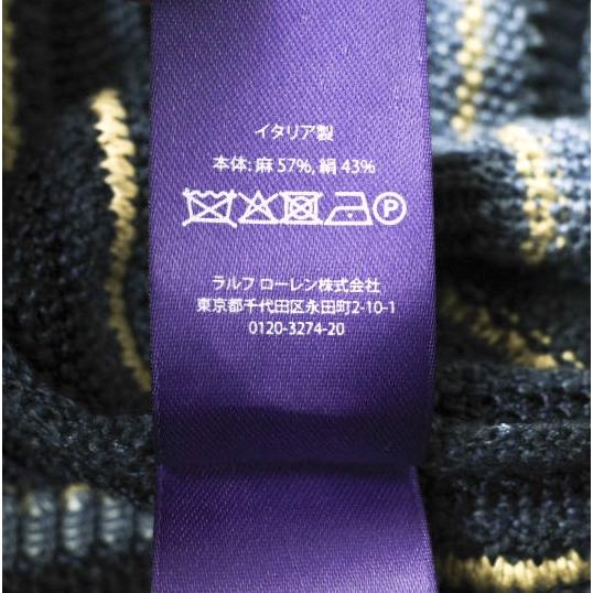 RALPH LAUREN PURPLE LABEL ラルフローレンパープルレーベル リネンシルク ニットポンチョカーディガン XS-S NAVY ボーダー ケープ g17953 |  | 06