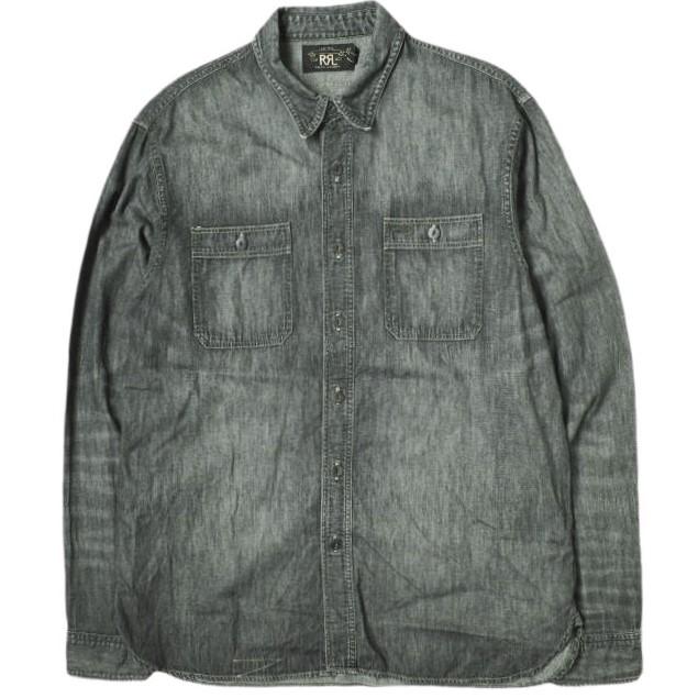 RRL ダブルアールエル BLACK DENIM WORK SHIRT ブラックデニム RRL ダブルアールエル BLACK DENIM WORK SHIRT ブラックデニム