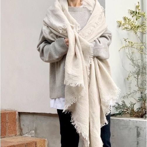 ASAUCE MELER アソースメレ 日本製 フランダースリネンガーゼストール ライトベージュ 大判サイズ g18056 |  | 02