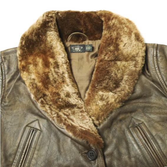 RRL ダブルアールエル シアリングカラー レザージャケット 282917081001 2 ダークブラウン Double RL レディース 定価349,800円 g18093 |  | 04