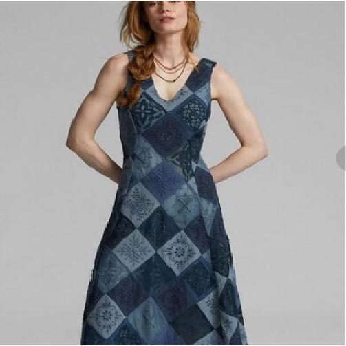 RRL ダブルアールエル パッチワークスリーブレスドレス ノースリーブワンピース 1 Indigo Double RL レディース 定価176,000円 g18095 |  | 02