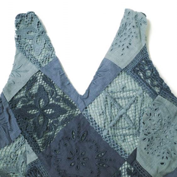 RRL ダブルアールエル パッチワークスリーブレスドレス ノースリーブワンピース 1 Indigo Double RL レディース 定価176,000円 g18095 |  | 03