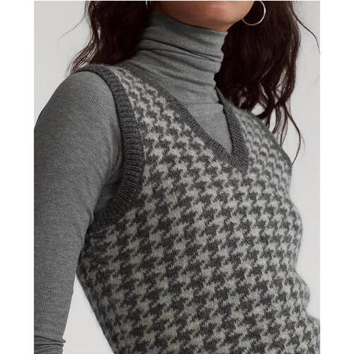 POLO RALPH LAUREN ポロ・ラルフローレン ハウンドトゥースウールブレンドベスト 211764642002 M グレー 千鳥格子 Vネック ニット g18105 |  | 02