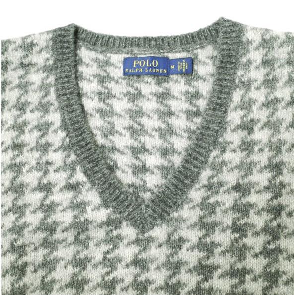 POLO RALPH LAUREN ポロ・ラルフローレン ハウンドトゥースウールブレンドベスト 211764642002 M グレー 千鳥格子 Vネック ニット g18105 |  | 04