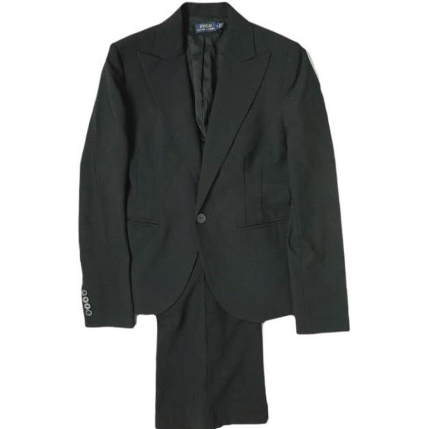 POLO RALPH LAUREN ポロ・ラルフローレン ブラックパンツスーツ (JK)4/(PT)6 BLACK スーツ セットアップ 1Bジャケット＆フレアスラックス | 