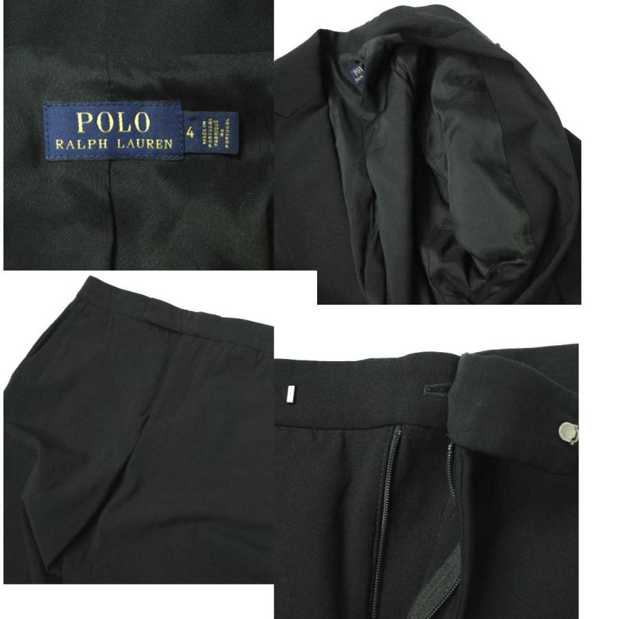 POLO RALPH LAUREN ポロ・ラルフローレン ブラックパンツスーツ (JK)4/(PT)6 BLACK スーツ セットアップ 1Bジャケット＆フレアスラックス |  | 08