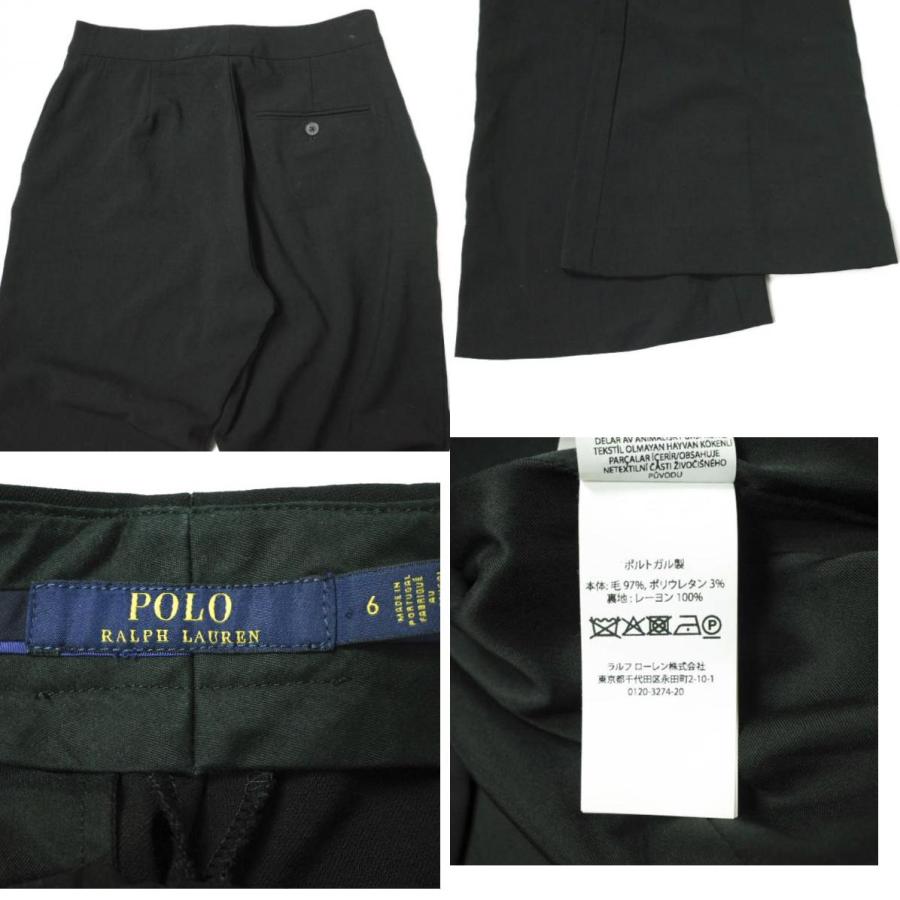 POLO RALPH LAUREN ポロ・ラルフローレン ブラックパンツスーツ (JK)4/(PT)6 BLACK スーツ セットアップ 1Bジャケット＆フレアスラックス |  | 09