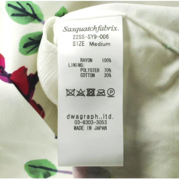 新品 SASQUATCHfabrix. サスクワァッチファブリックス 22SS ROSE BIG OPEN COLLAR SHIRT ローズビッグオープンカラーシャツ 22SS-SY9-006 M |  | 08