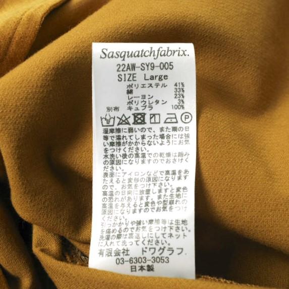 新品 SASQUATCHfabrix. サスクワァッチファブリックス 22AW VELVET 