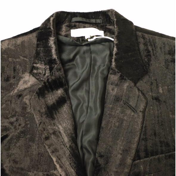 新品 SASQUATCHfabrix. サスクワァッチファブリックス SIWA SIWA LAPEL JACKET 皺加工ベロアラペルジャケット 21AW-JKM-003 L DARK BROWN |  | 04