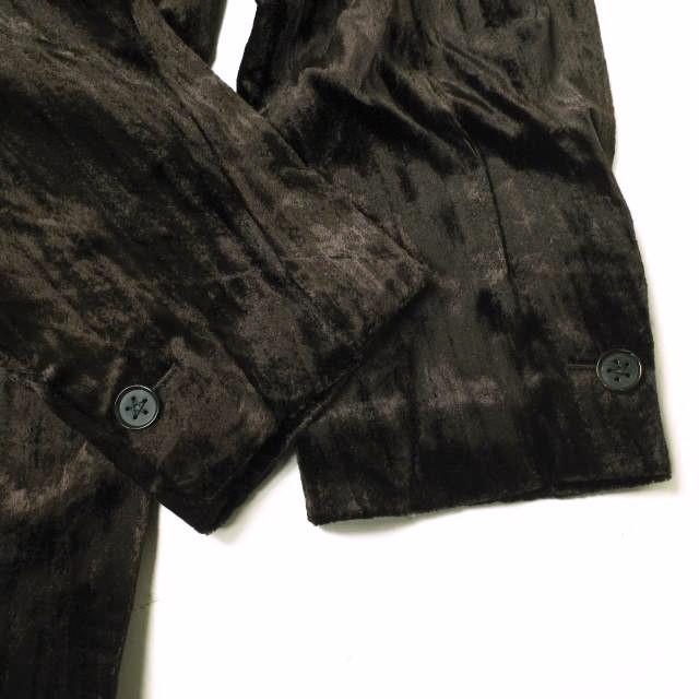 新品 SASQUATCHfabrix. サスクワァッチファブリックス SIWA SIWA LAPEL JACKET 皺加工ベロアラペルジャケット 21AW-JKM-003 L DARK BROWN |  | 06