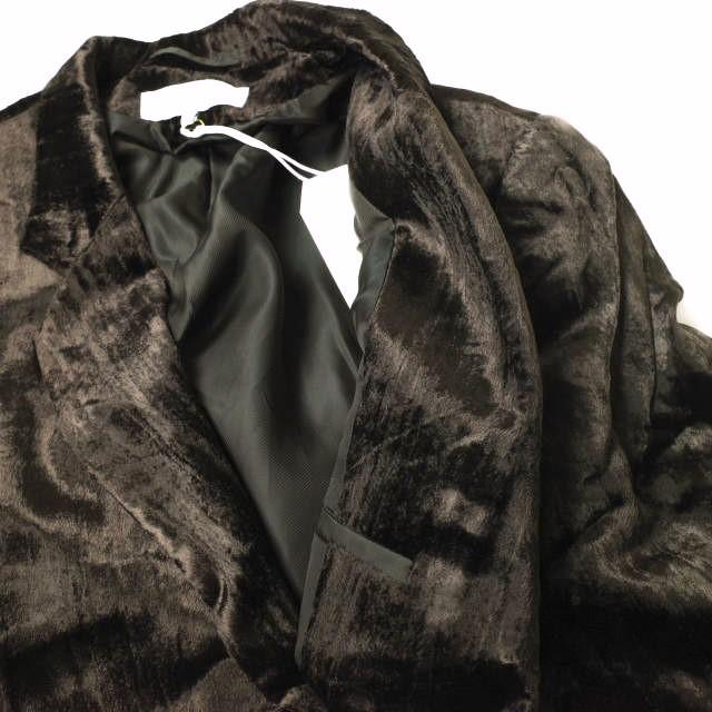 新品 SASQUATCHfabrix. サスクワァッチファブリックス SIWA SIWA LAPEL JACKET 皺加工ベロアラペルジャケット 21AW-JKM-003 L DARK BROWN |  | 07