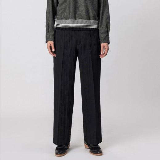 新品 SASQUATCHfabrix. サスクワァッチファブリックス 21AW SIWA SIWA WIDE SILHOETTE SLACKS 皺加工ワイドスラックス 21AW-PA9-006 S BLK |  | 02