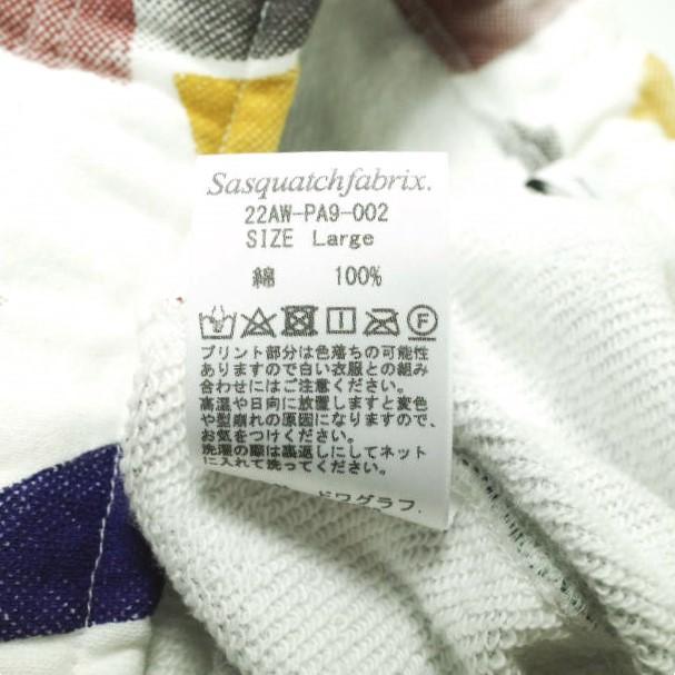 新品 SASQUATCHfabrix. サスクワァッチファブリックス 22AW FAR EAST AG SWEAT PANTS スウェットパンツ 22AW-CSP-001 L WHITE 裏毛 g18194 |  | 08