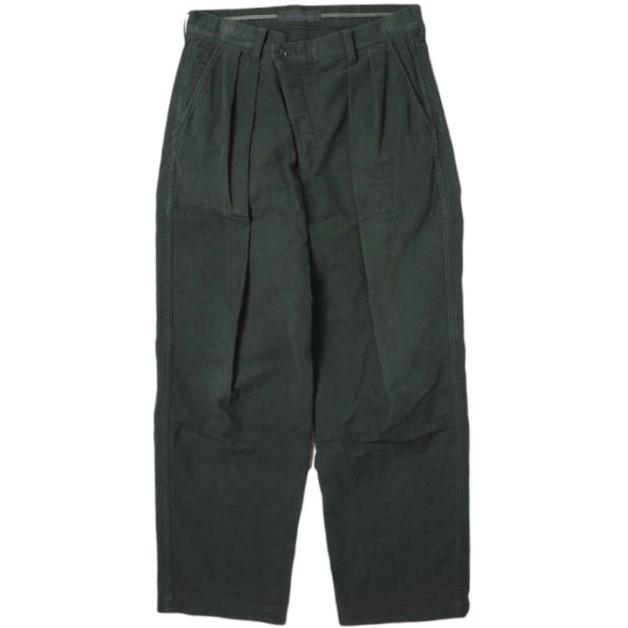 BLACK＆BLUE ブラックアンドブルー 日本製 Two Tuck Wide Trousers 2タックワイドトラウザーパンツ 123P06 30 BLACK ボトムス g18212 | 