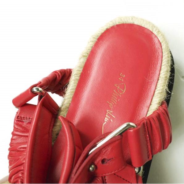 新品 3.1 Phillip Lim フィリップリム STRAPPY PLATFORM SLIDE レザーストラップ プラットフォームサンダル 37(23.5cm) RED 定価86,900円 |  | 07