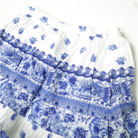 Polo by Ralph Lauren ポロバイラルフローレン フローラルコットンボイルティアードスカート 0 BLUE/WHITE 花柄 ロング ボトムス g18259 |  | 04