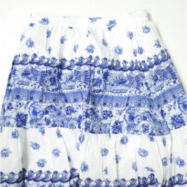 Polo by Ralph Lauren ポロバイラルフローレン フローラルコットンボイルティアードスカート 0 BLUE/WHITE 花柄 ロング ボトムス g18259 |  | 05
