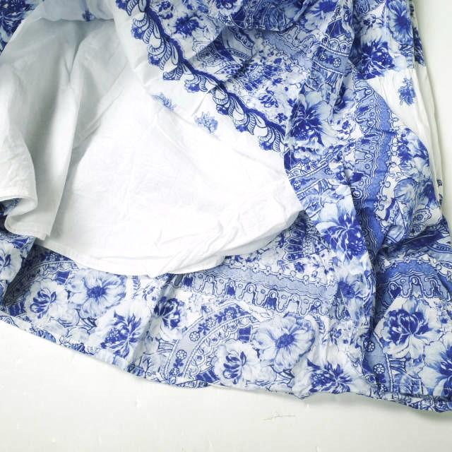 Polo by Ralph Lauren ポロバイラルフローレン フローラルコットンボイルティアードスカート 0 BLUE/WHITE 花柄 ロング ボトムス g18259 |  | 07