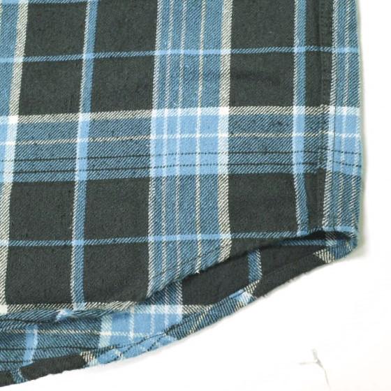 UNUSED アンユーズド 22AW 日本製 Damaged check shirt シルクコットン ダメージ加工チェックシャツ US2285 2 BLUE 長袖 ネルシャツ g18275 |  | 07