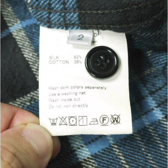 UNUSED アンユーズド 22AW 日本製 Damaged check shirt シルクコットン ダメージ加工チェックシャツ US2285 2 BLUE 長袖 ネルシャツ g18275 |  | 08