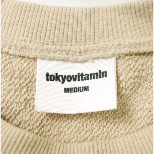 tokyovitamin トウキョウビタミン 発泡プリント ロゴスウェット M ベージュ トレーナー 裏毛 プルオーバー トップス g18447 |  | 02