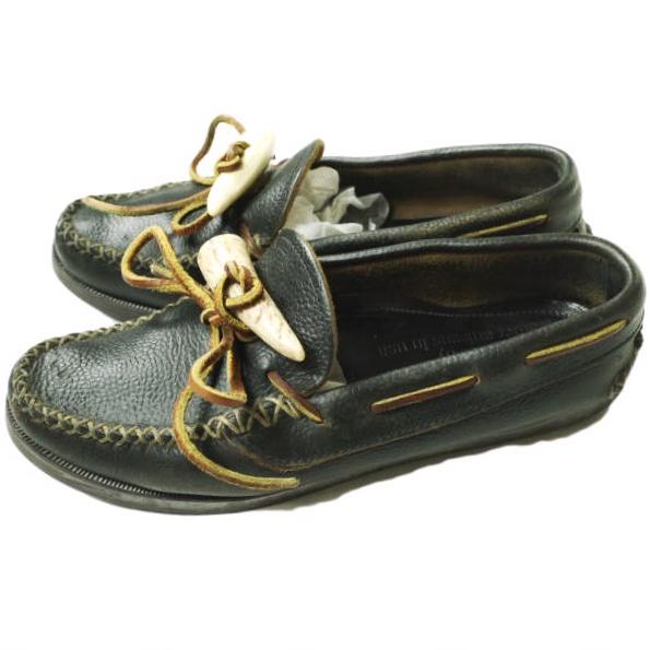 YUKETEN ユケテン Antler Moccasin アントラーモカシン W7(23.5-24cm) ブラック レザー スリッポン ツノ シューズ g18468 |  | 01