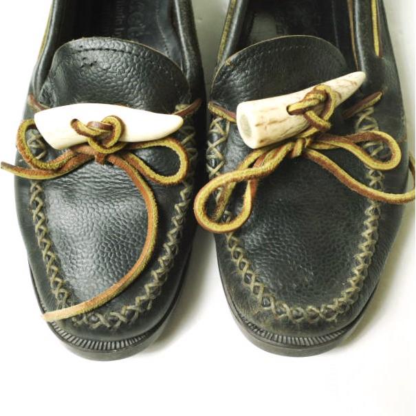 YUKETEN ユケテン Antler Moccasin アントラーモカシン W7(23.5-24cm) ブラック レザー スリッポン ツノ シューズ g18468 |  | 04
