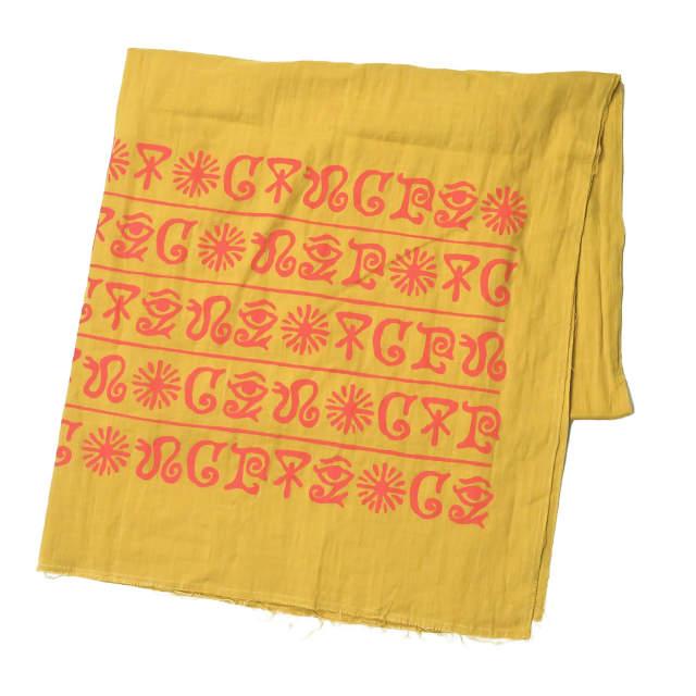 Zepanese Club ゼパニーズクラブ インディアンファブリック 大判ストール マスタード ロゴプリント カットオフ Verdy IMA:ZINE g18482 |  | 01