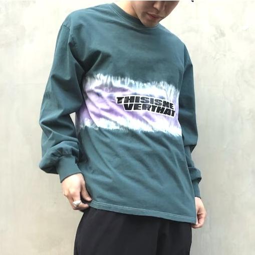 thisisneverthat ディスイズネバーザット Striped Tiedye L/S T-SHIRTS タイダイ柄ボーダーロングスリーブTシャツ XL グリーン 長袖 g18487 |  | 02