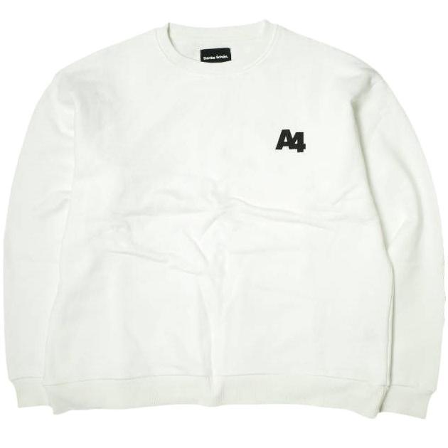 Danke Schon ダンケシェーン A4 バックサークルロゴ オーバーサイズスウェット AVX-3-A M WHITE トレーナー 裏毛 フロッキープリント | 