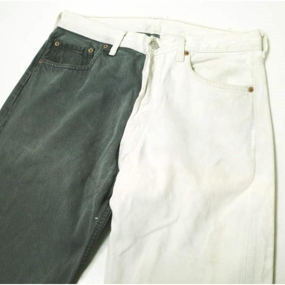 Levi's リーバイス アメリカ製 90s 501 ドッキングリメイクデニムパンツ 501-0127 W33 BLACK＆WHITE ヴィンテージ ボタン裏546 MADE IN USA |  | 03