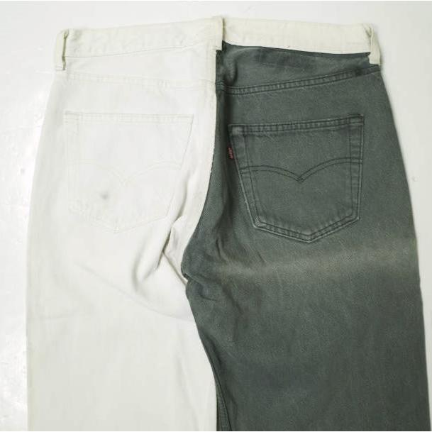 Levi's リーバイス アメリカ製 90s 501 ドッキングリメイクデニムパンツ 501-0127 W33 BLACK＆WHITE ヴィンテージ ボタン裏546 MADE IN USA |  | 07