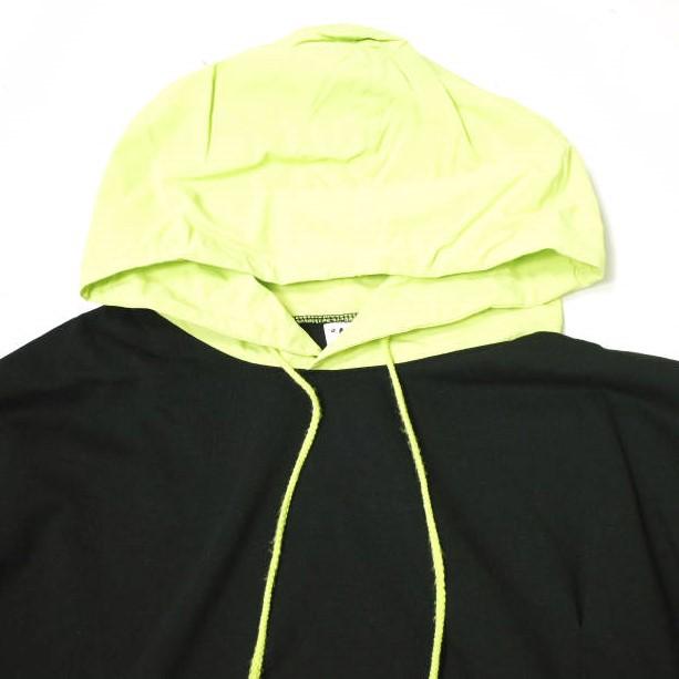 ADD SEOUL エーディーディーソウル Layered Hoodie レイヤードプルオーバーパーカー 1 BLACK/LIME オーバーサイズ トップス g18664 |  | 02