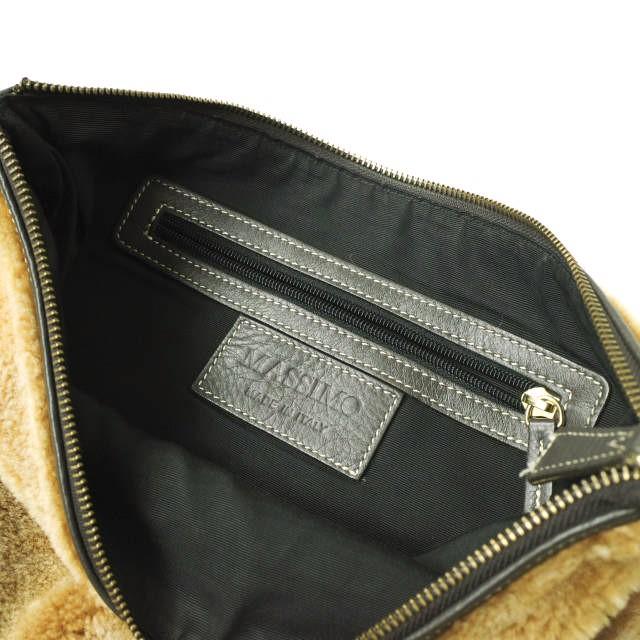 MASSIMO マッシモ イタリア製 ボアクラッチバッグ ベージュ ユニセックス カバン g18686 |  | 03