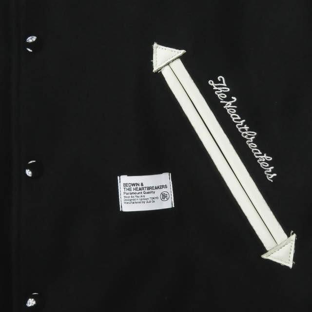 ベドウィン BEDWIN & THE HEARTBREAKERS AWARD JACKET「JERRY」 アワードジャケット 16AB5413 2 ホワイト スタジアムジャンパー 袖レザー スタジャン |  | 08