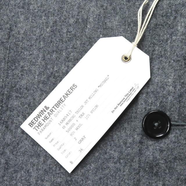 ベドウィン BEDWIN & THE HEARTBREAKERS 日本製 4B MORNING TAYLOR JACKET MILLING 「MICHAEL」 ウールフラノ テーラードジャケット 16AB5417 2 グレー |  | 07