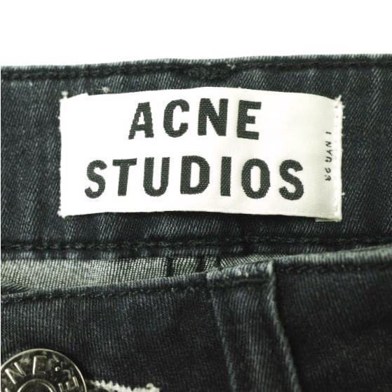 Acne Studios アクネストゥディオズ NEEDLE ROCCA カットオフブラックスキニーデニムパンツ 25 FADED BLACK ジーンズ ジップフライ g18825 |  | 02