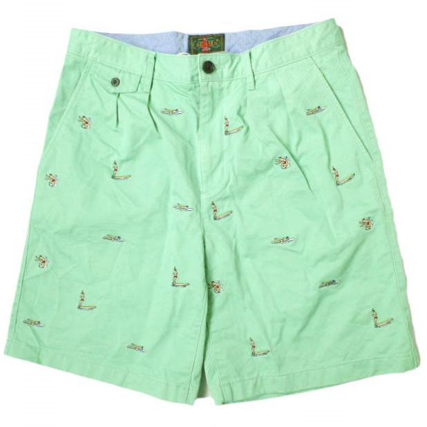 J.CREW x BEAMS PLUS ジェイクルー ビームスプラス 24SS 別注 SHORTS サーファー ミキ・ドラ 2プリーツショーツ 38-25-0143-380 30 GREEN | 