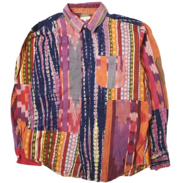 Engineered Garments エンジニアードガーメンツ 21SS Combo Short Collar Shirt - Cotton Ikat イカット柄 コンボショートカラーシャツ XS | 