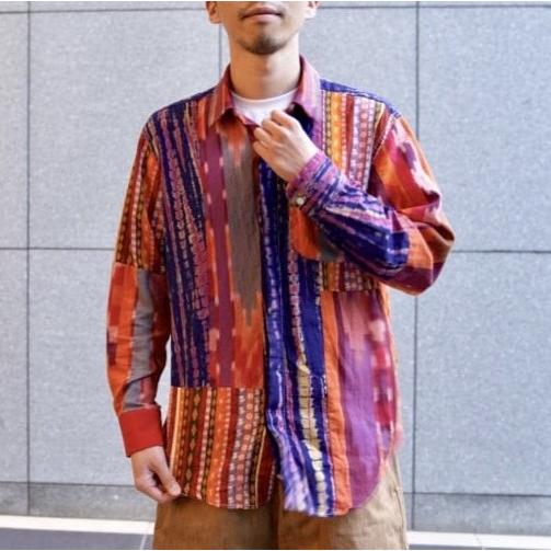 Engineered Garments エンジニアードガーメンツ 21SS Combo Short Collar Shirt - Cotton Ikat イカット柄 コンボショートカラーシャツ XS |  | 02