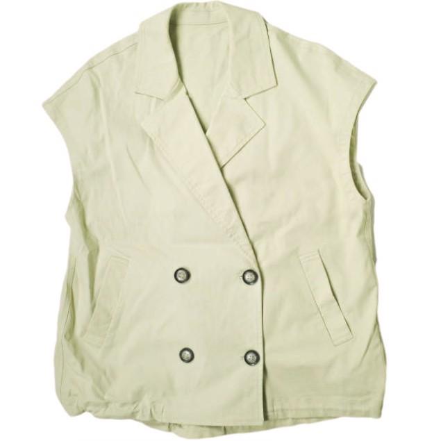 RISLEY リズレー 23SS ダブルテーラードジレ トレンチベスト R2301-TG444 Free ベージュ ジレ ギャバジン トップス g18917 | 