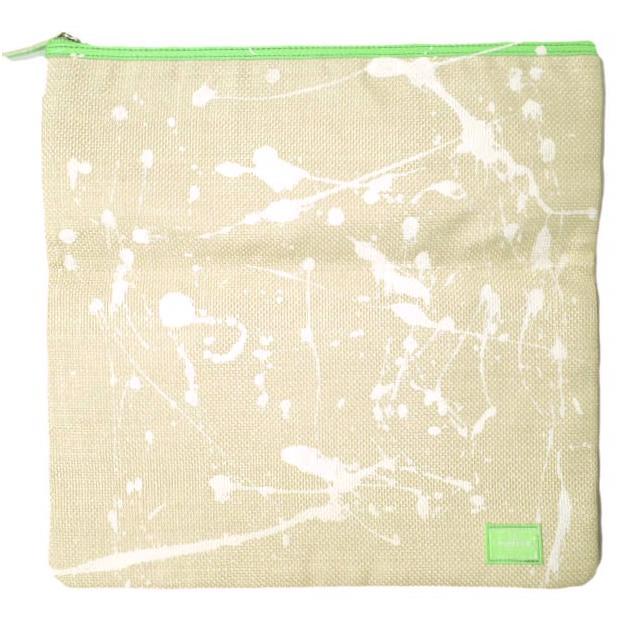 HEAD PORTER ヘッドポーター GRANADA CLUTCH BAG ペンキペイント クラッチバッグ ナチュラル/グリーン パナマ 麦わら カバン g18995 | 