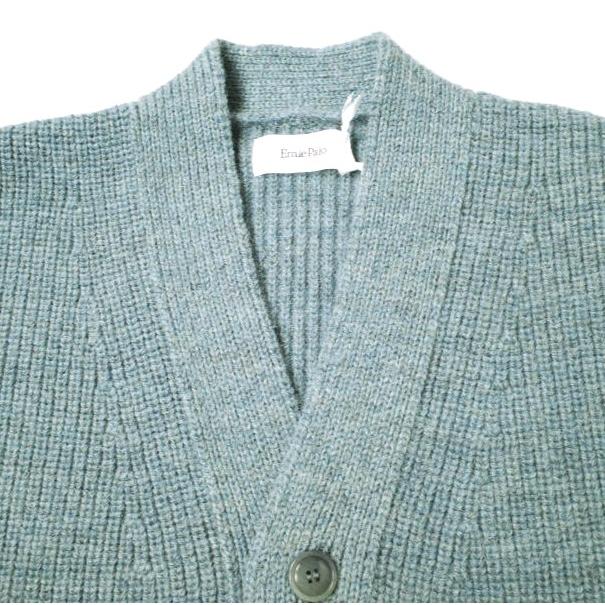 新品 Ernie Palo アーニーパロ 24AW SHETLAND WOOL RIB MIDDLE CARDIGAN シェットランドウールリブニットカーディガン EP08KN01 48 SAX |  | 04