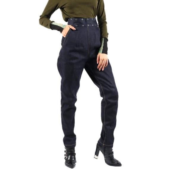 TOGA PULLA トーガ プルラ 17AW 日本製 STUDS HIGH WAISTED DENIM PANTS スタッズハイウエストデニムパンツ TP72-FF245 36 Indigo g19068 |  | 02