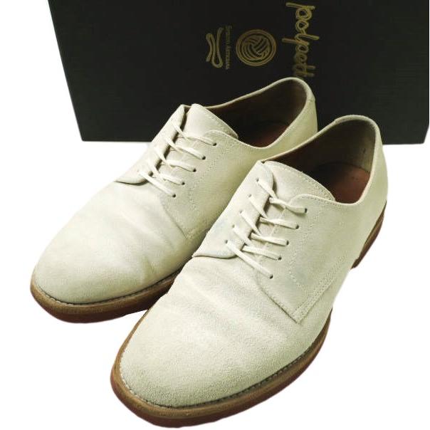 POLPETTA x Brilla per il gusto ポルペッタ ブリッラ ペル イルグスト 別注 スエードダービーシューズ 39(24.5cm) WHITE BACKS g19120 | 